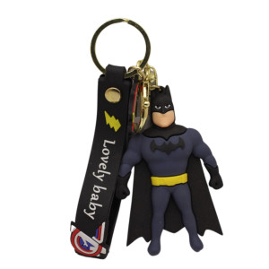 Super Hero Cartoon Cute Car Keyring Pendant Kids Adults Bat Man 3d Cartoon PVC Keychains